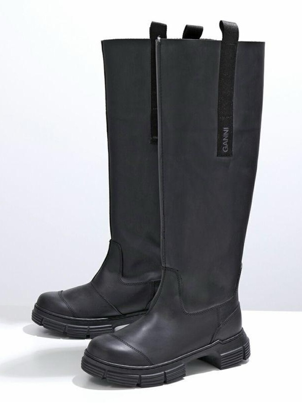 Ganni Black Over-the-Knee Chunky Sole Boots - 39 women’s